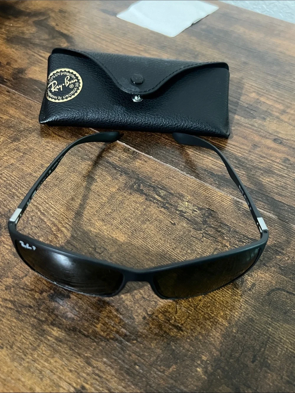 Ray-Ban Black Polarized p3 lens Sunglasses with Black Case